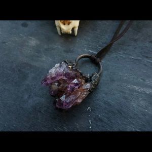 Amethyst Raw Crystal and Copper Necklace